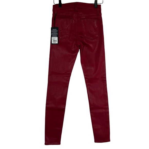 NWT Hudson Nico Mid-Rise Coated Super-Skinny Ankle Jeans Cabernet Size 24 - Picture 7 of 12
